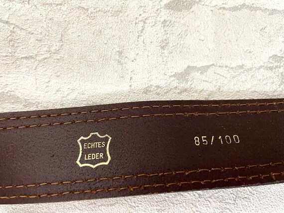 Genuine leather accessories brown leather belt Vi… - image 4