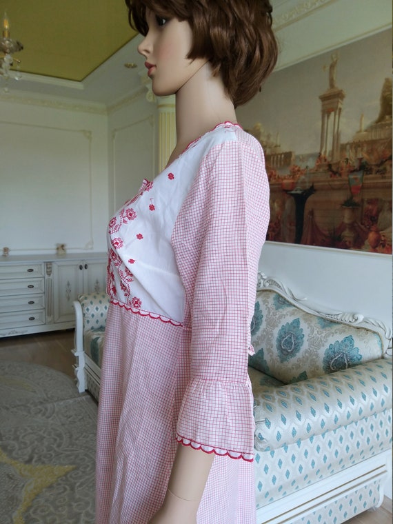 90s Antique Nightshirt embroidered Nightshirt Ant… - image 6