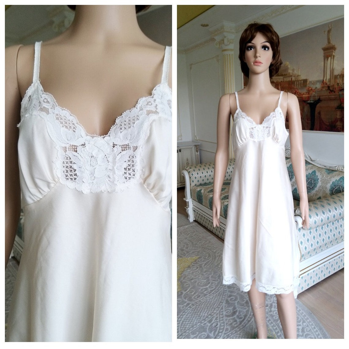 Bridal lingerie beige nightgown beige wedding lingerie Sheer | Etsy