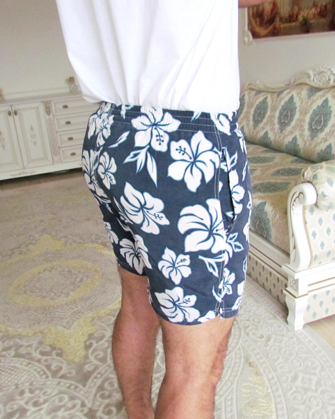 80's Mens Clothing Vintage Mens Shorts Mens Floral Shorts Etsy