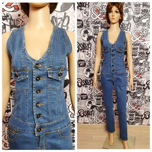 womens overall pants Denim Overall S vintage Denim jumpsuit Denim Pants jean overalls Retro overalls Denim Coverall  grunge jeans Coverall