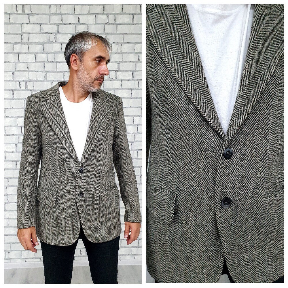 Mens Houndstooth Coat Etsy Ireland
