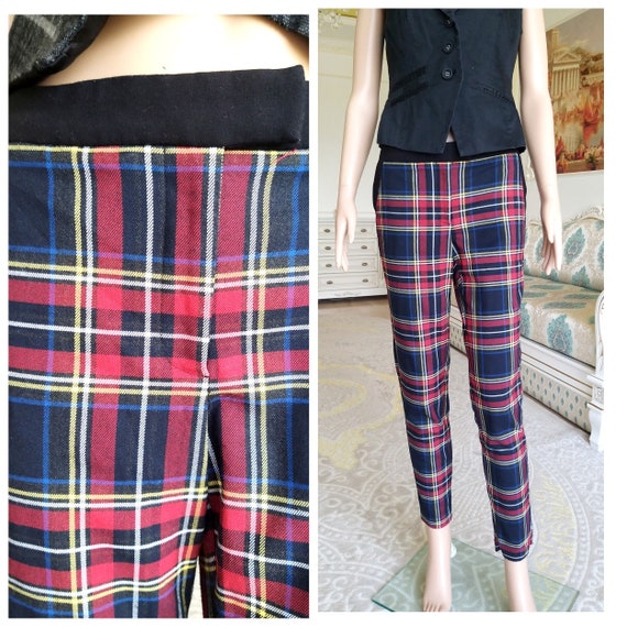 red plaid golf pants