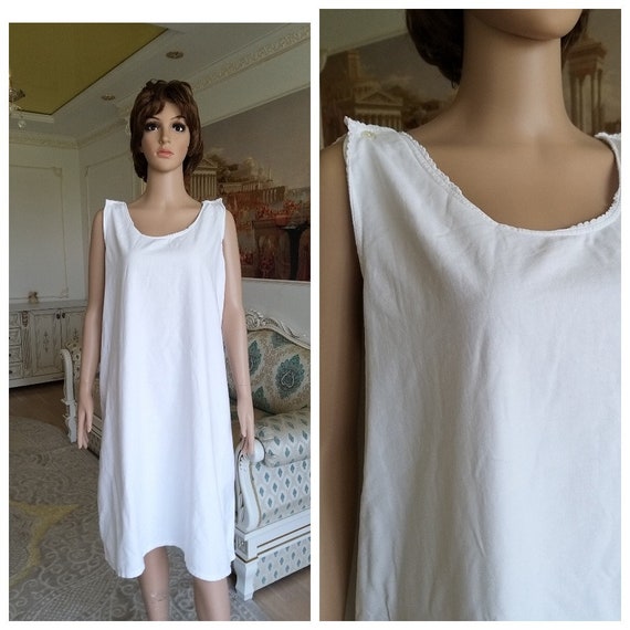 Anni 20 Antique Nightshirt vintage cotone Camicia da notte Abito