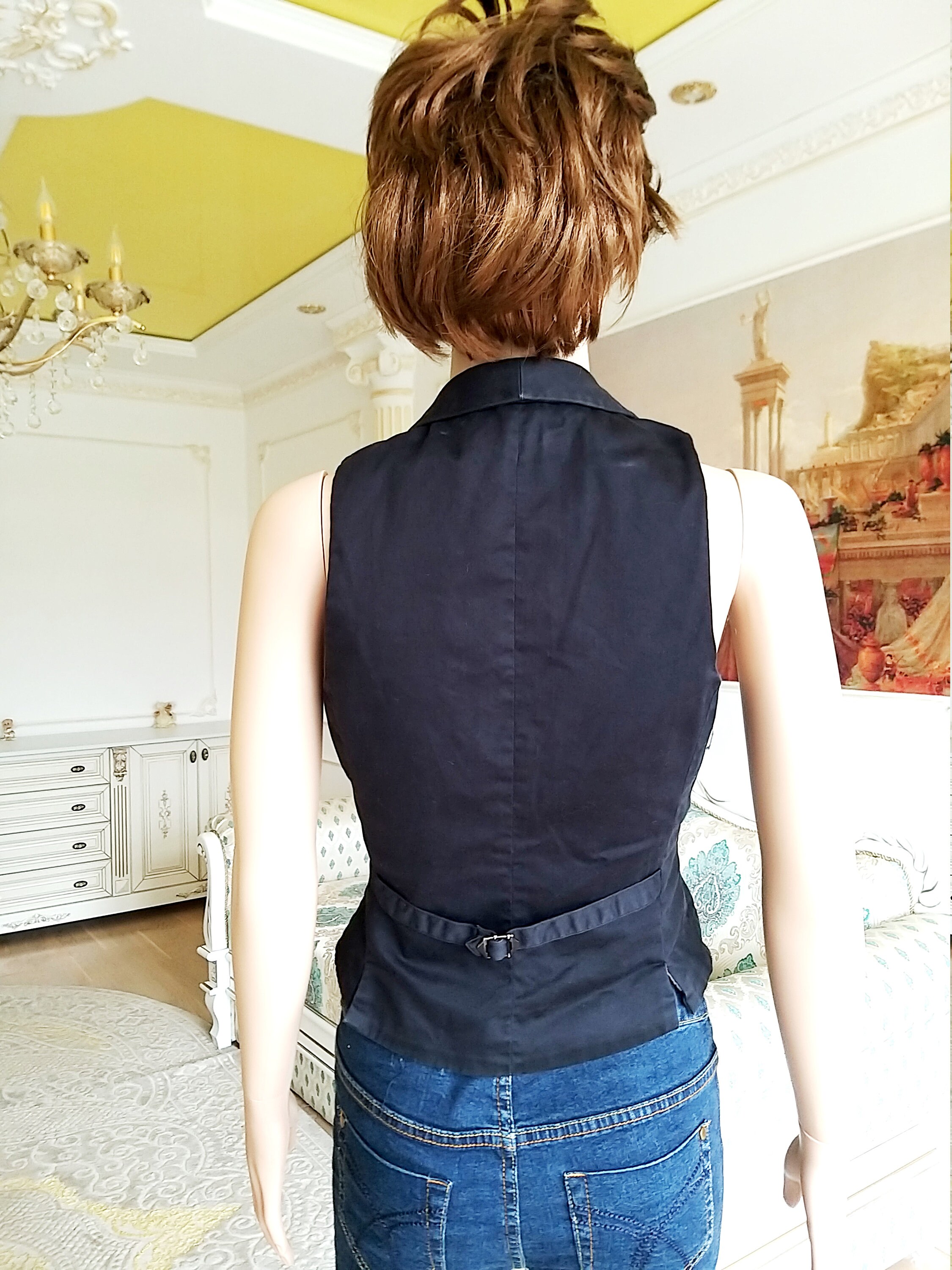 Steampunk Clothing Women Vest Black Steampunk Vest M Black Etsy