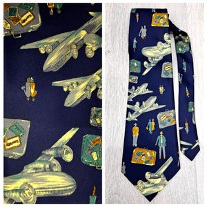 Airplane Tie  air Necktie Aviation Air Force tie collectible tie novelty tie holiday tie Unlimited Necktie Statement Tie air print tie