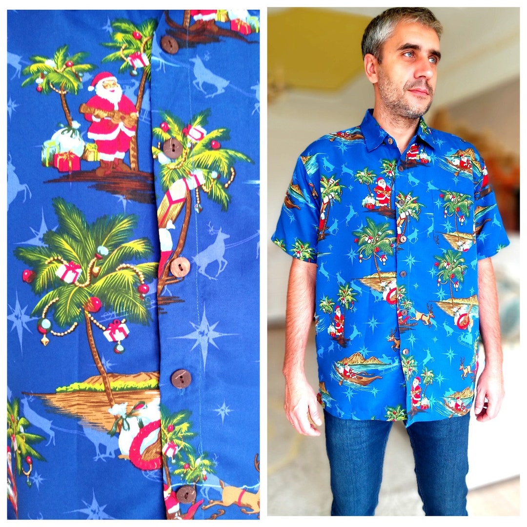 Regalo de Navidad x mas regalo hombres navidad patron camisas camisas y mas camisas Santa Claus impresion camisas feas anos camisa XL Etsy Espana