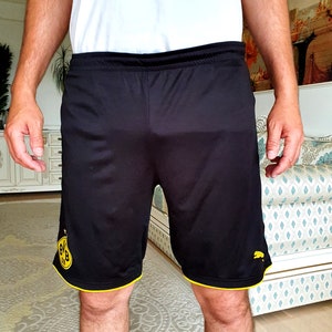 PUMA shorts BORUSSIA DORTMUND men shorts Vintage 90's Football Shorts L  trefoil Sport Shorts  black shorts asthletic Soccer shorts