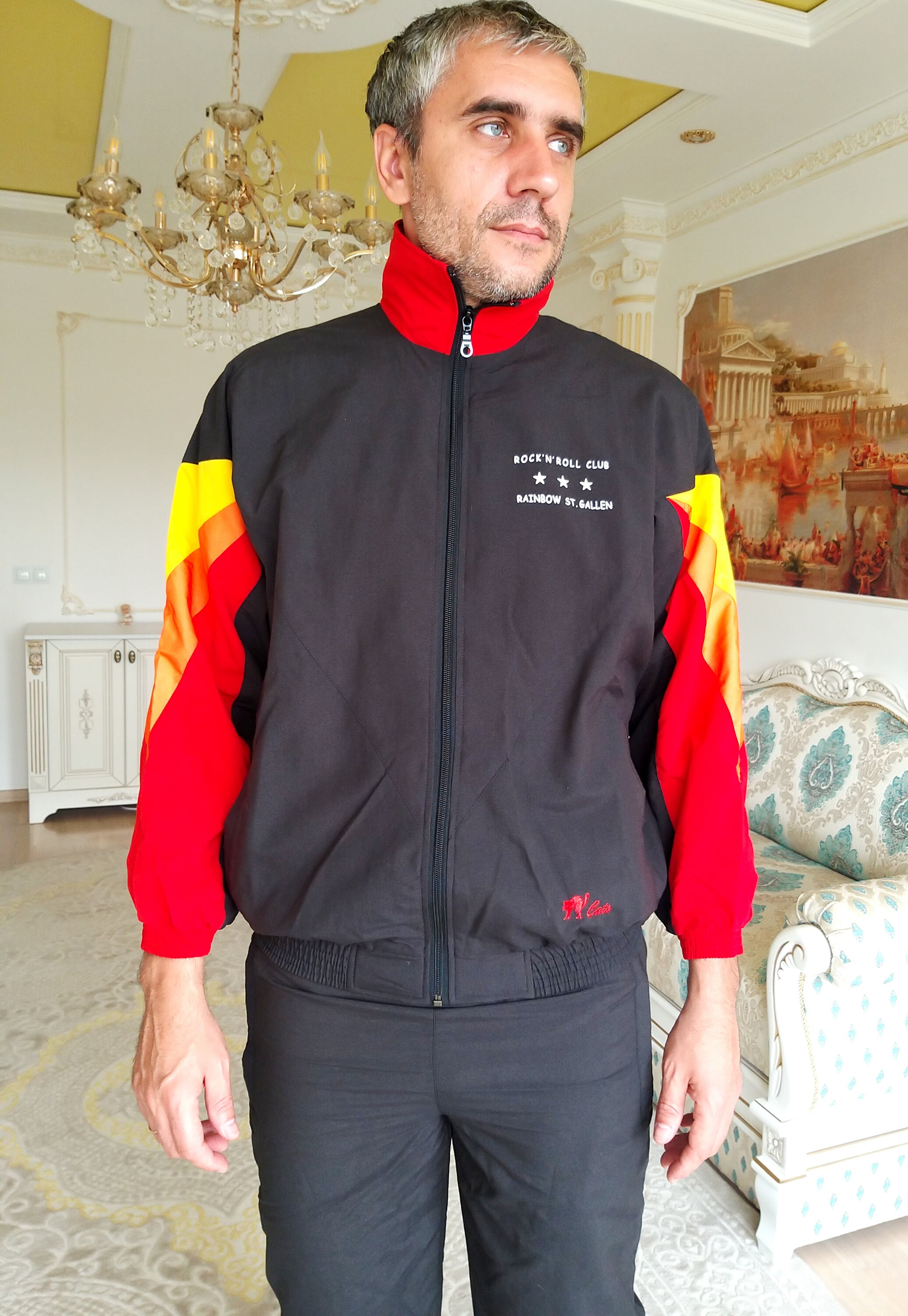 Mens Sport Suit Vintage Black Track Suit Mens Track Suit Mens Etsy