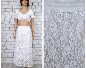 Ivory lace skirt 2XL Victorian Skirt Victorian Petticoat Skirt  Eyelet Skirt peasant skirt long skirt wedding skirt bridal skirt