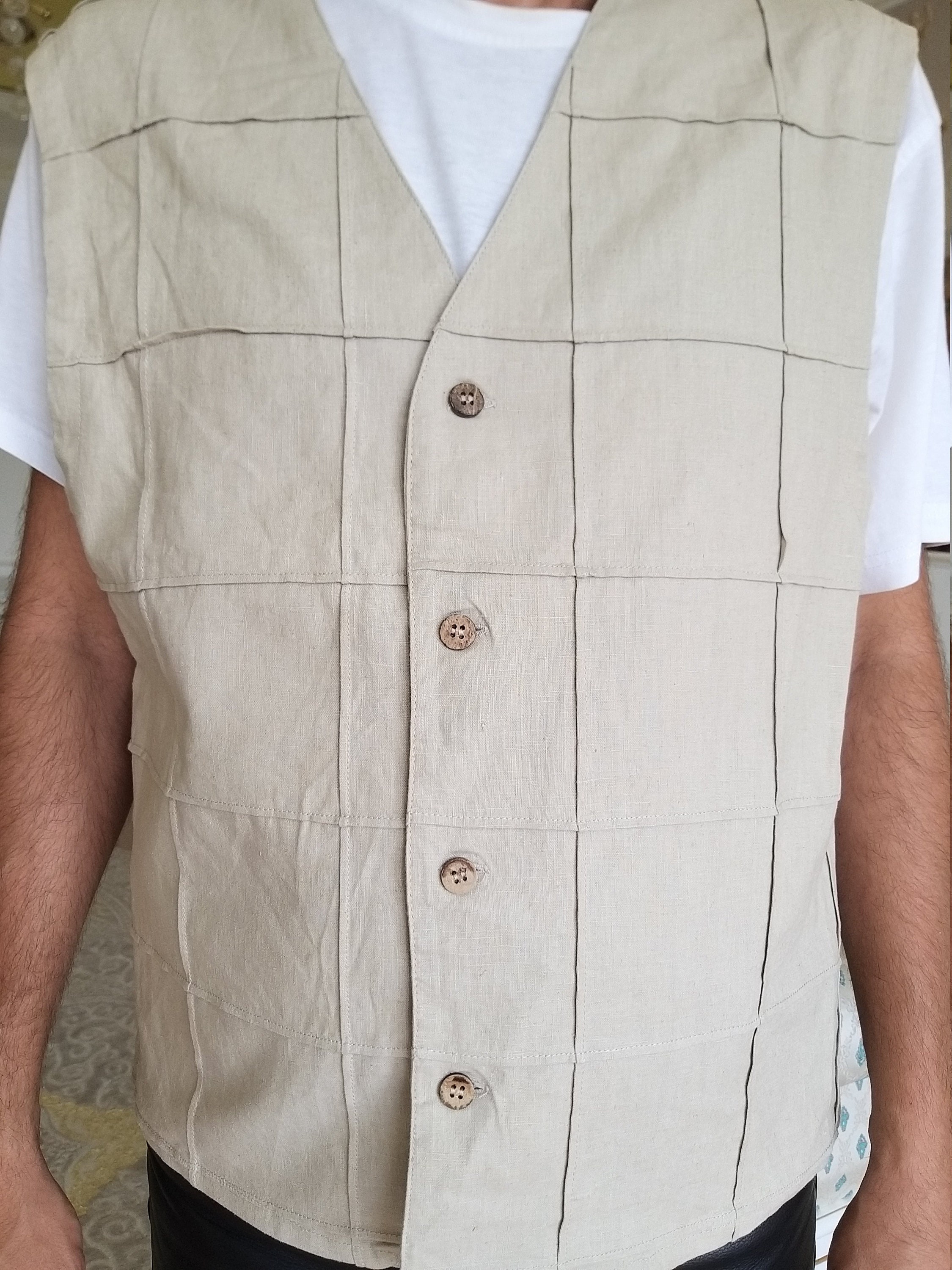 Mens beige Vest Mens linen Vest suit Vest Mens Vest groomsman Etsy