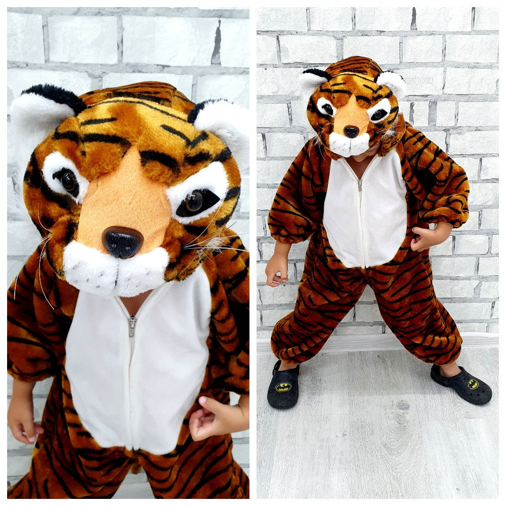 Tigre Costume Carnevale Pile Tuta Bambini Tiger Baby Costume Onesie TIGER02