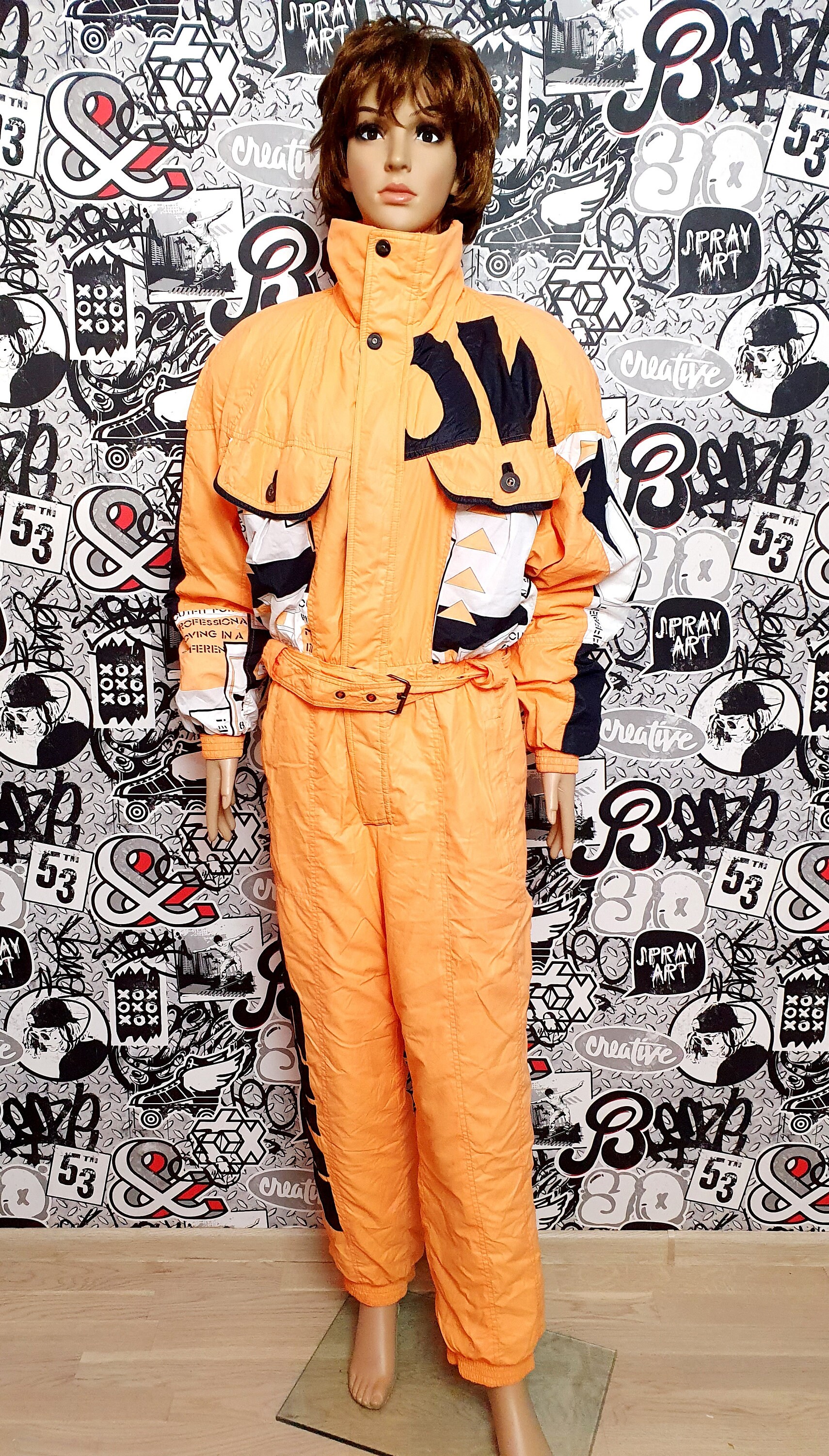 Orange Ski Suit Vintage Warm Clothing Vintage Skiing Suit Ski Etsy