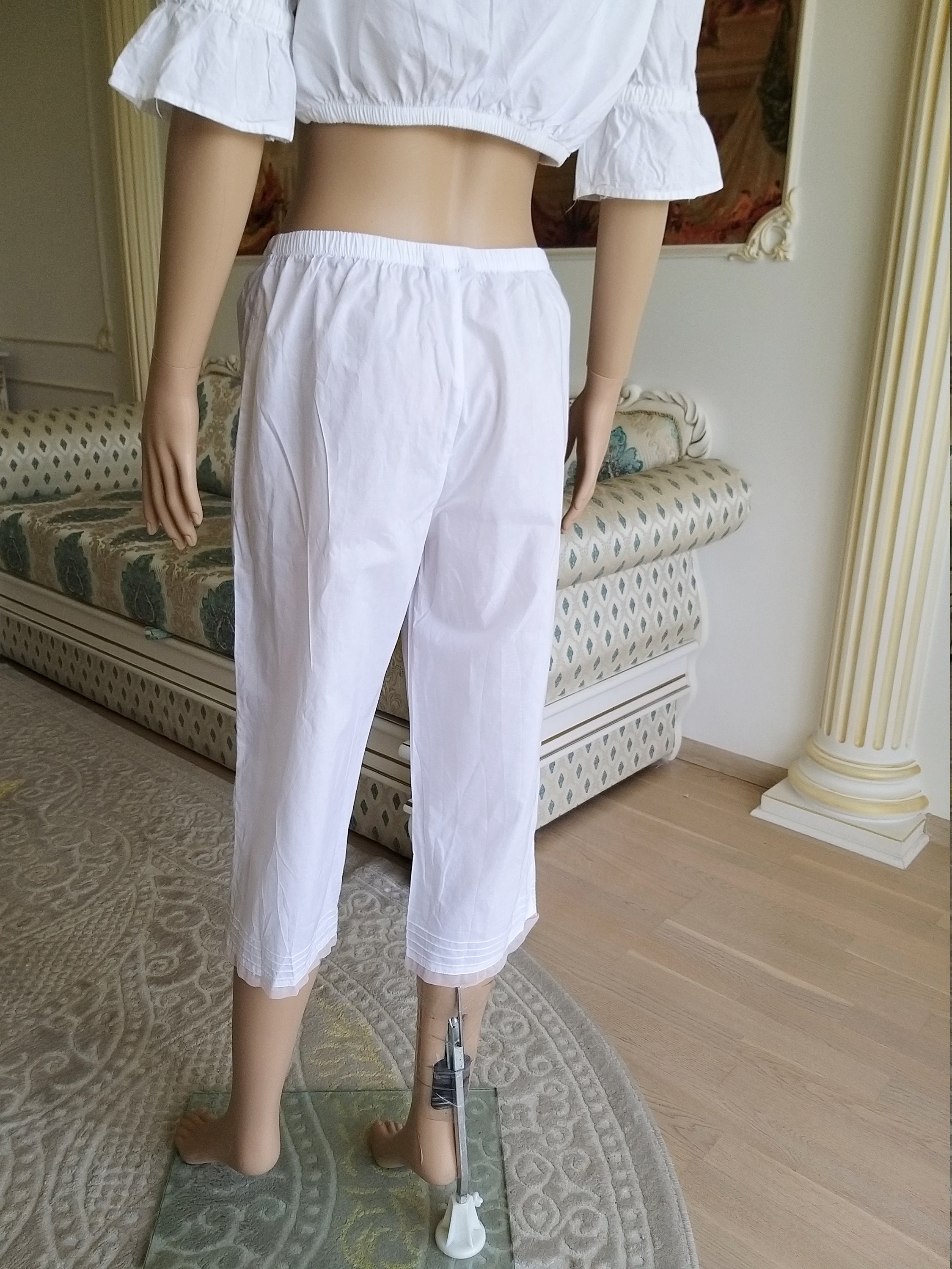 White Cotton Bloomers Womens Bloomers M Victorian Antique Etsy