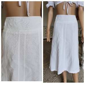 white Linen Skirt XL/2XL Edwardian skirt Antique Victorian Petticoat Skirt Victorian Skirt white Linen petticoat Eyelet Skirt  eyelet slip