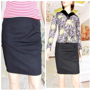 skirt 90s Black Pencil skirt for women skirt Vintage  Black skirt retro skirt Mod Skirt Classic skirt S