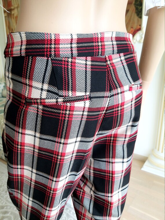 Plaid Pants White RED Plaid Pants womens Pants Re… - image 9