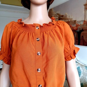 womens Top M-L womens Crop Top mustard top mustard Blouse summer top womens Blouse festival top beach Blouse beach top Sun Top image 3