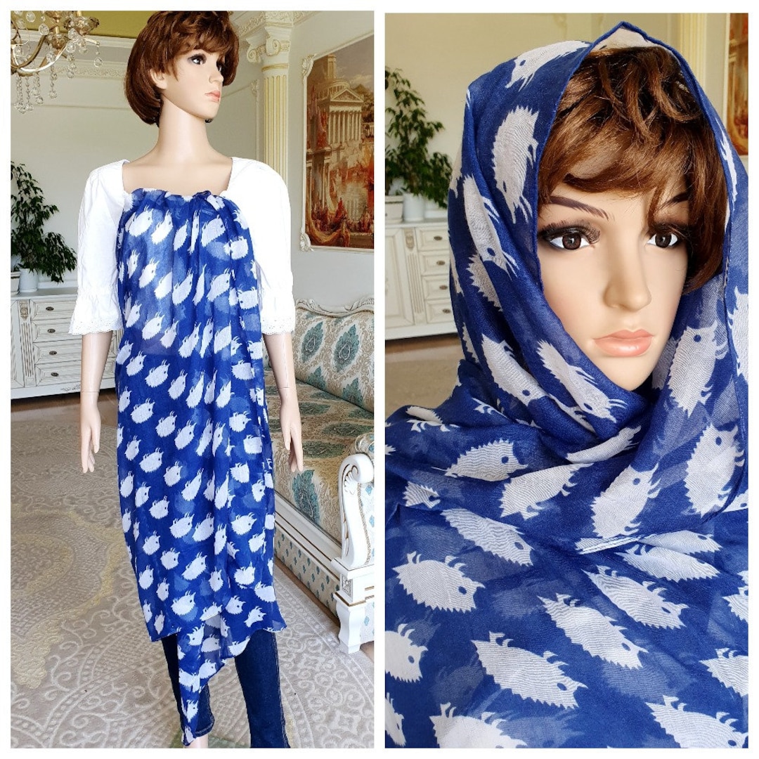 Sarong Beach Wrap Beach Pareo Boho Shawl Boho Scarf Hedgehog Etsy