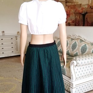 Jupe Vintage Bavaroise Taille XS En Laine 100% - Haute Taille, Plissée - Occasion TB