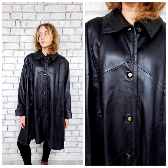 Damen Lederblazer 3XL Damen Blazer schwarzer Ledermantel Damen