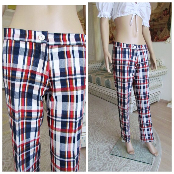 red plaid golf pants