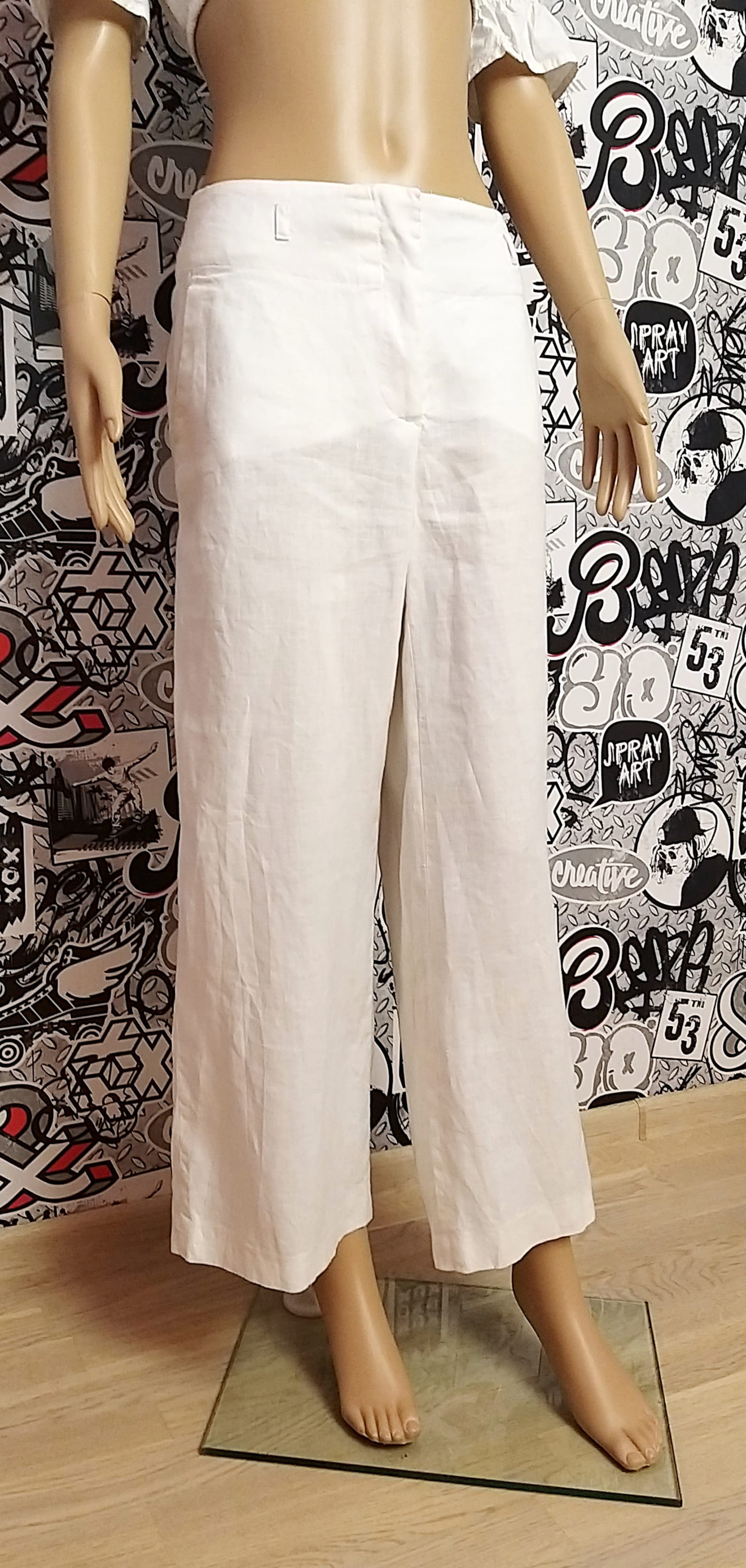 White Linen Clothing Womens Linen Pants White Linen Pants Etsy