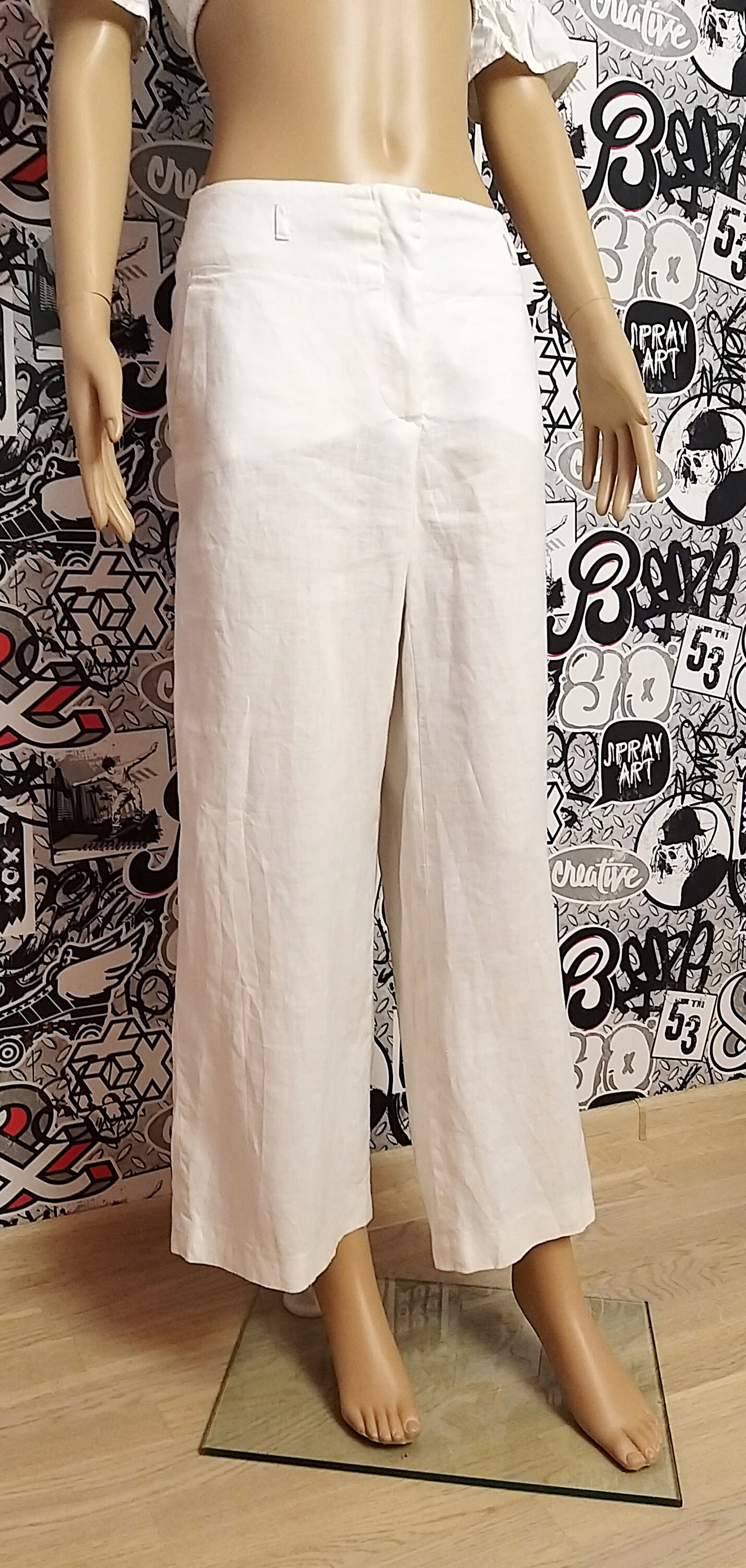 White linen Clothing womens linen pants White linen pants Etsy