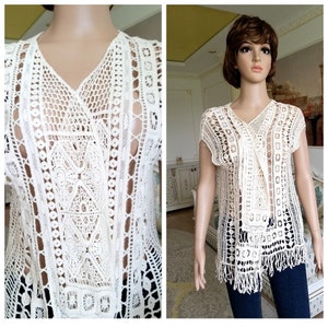 Fringe shrug beach cover up wedding shrug M Fringe Cardigan lace Ivory Cardigan beach kimono boho kimono cardigan lace kimono