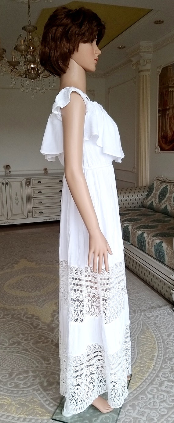 white long dress minimalist wedding dress white s… - image 5