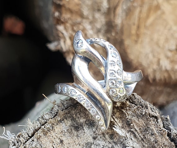 snake Jewelry Vintage Silver snake ring Statement… - image 4