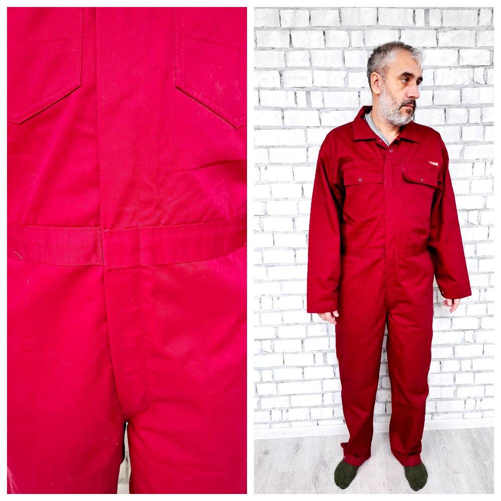 One Piece Burgundy Coveralls XL Vintage Burgundy Jumpsuit One Piece Burgundy Coveralls XL Vintage Burgundy Jumpsuit