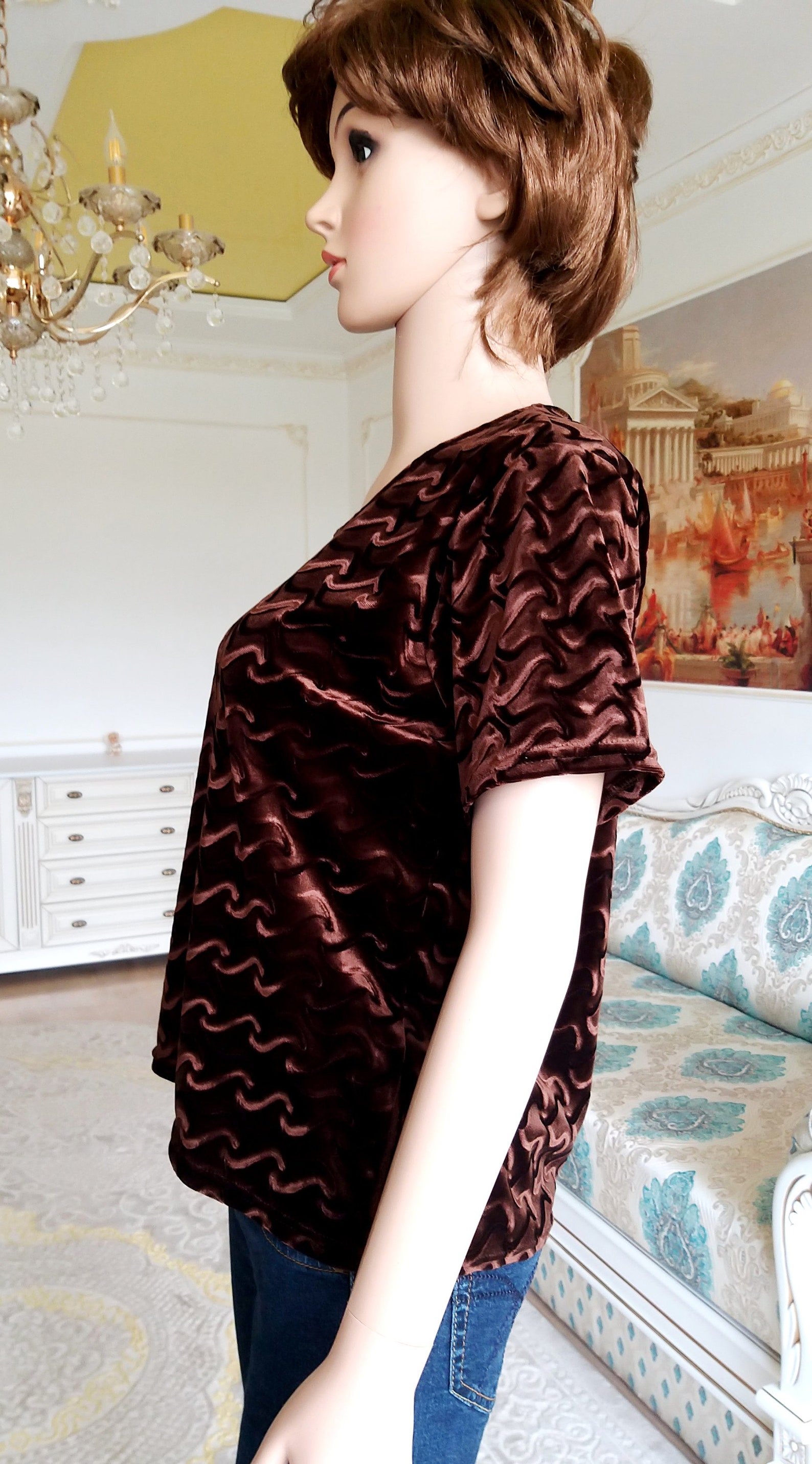 Womens t-shirts Vintage Brown Top Brown shirts womens Top | Etsy