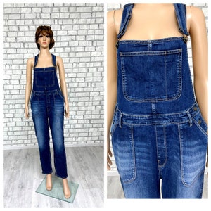 Sister gift Denim Overall vintage womens overall pants L Denim jumpsuit Denim Pants jean overalls  Bib Overall  grunge overalls
