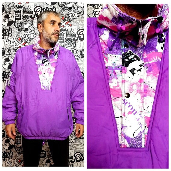 mens ski jacket Retro ski jacket anorak jacket pur