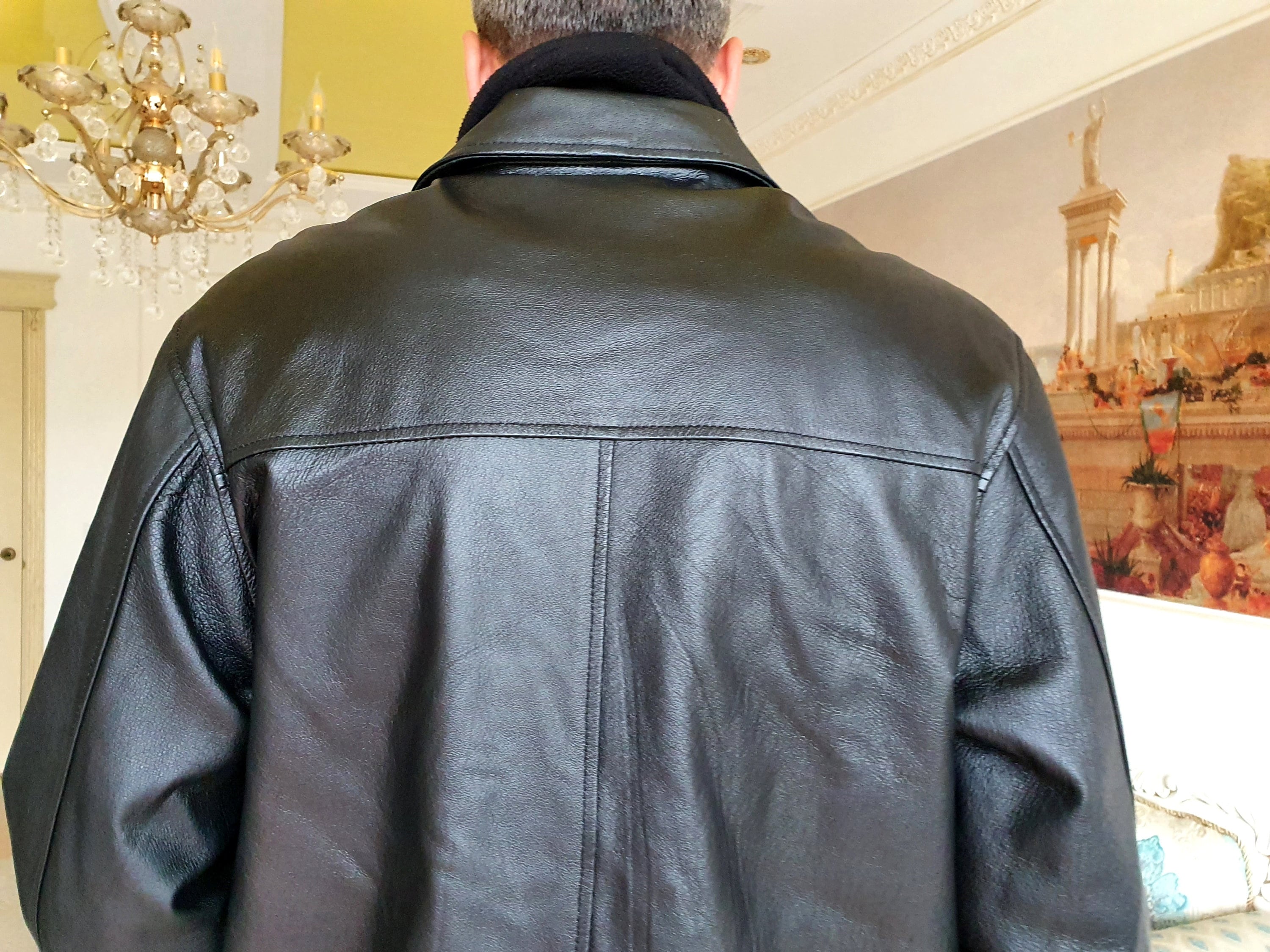 ジャケット・アウター C.M.M. Dear Leather Shirts Jacket XL Kingdom Leather Men Leather Jacket New Soft Cow Leather Slim