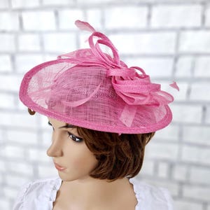pink headband  Statement Headband Church Hat Derby Hat Wedding Fascinator Hat Tea Party Hat wedding headband Ladies headband
