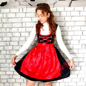 Black red Dirndl Dress XS Oktoberfest Clothing bavarian dress German Dress Festival Dress Folk Dress oktoberfest  trachten dres