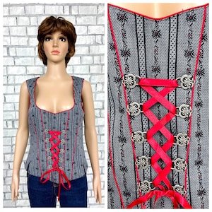 folk blouse oktoberfest clothing Dirndl Blouse M Crop Blouse  festival top Octoberfest Blouse Victorian top Oktoberfest Top Dirndl Crop Top