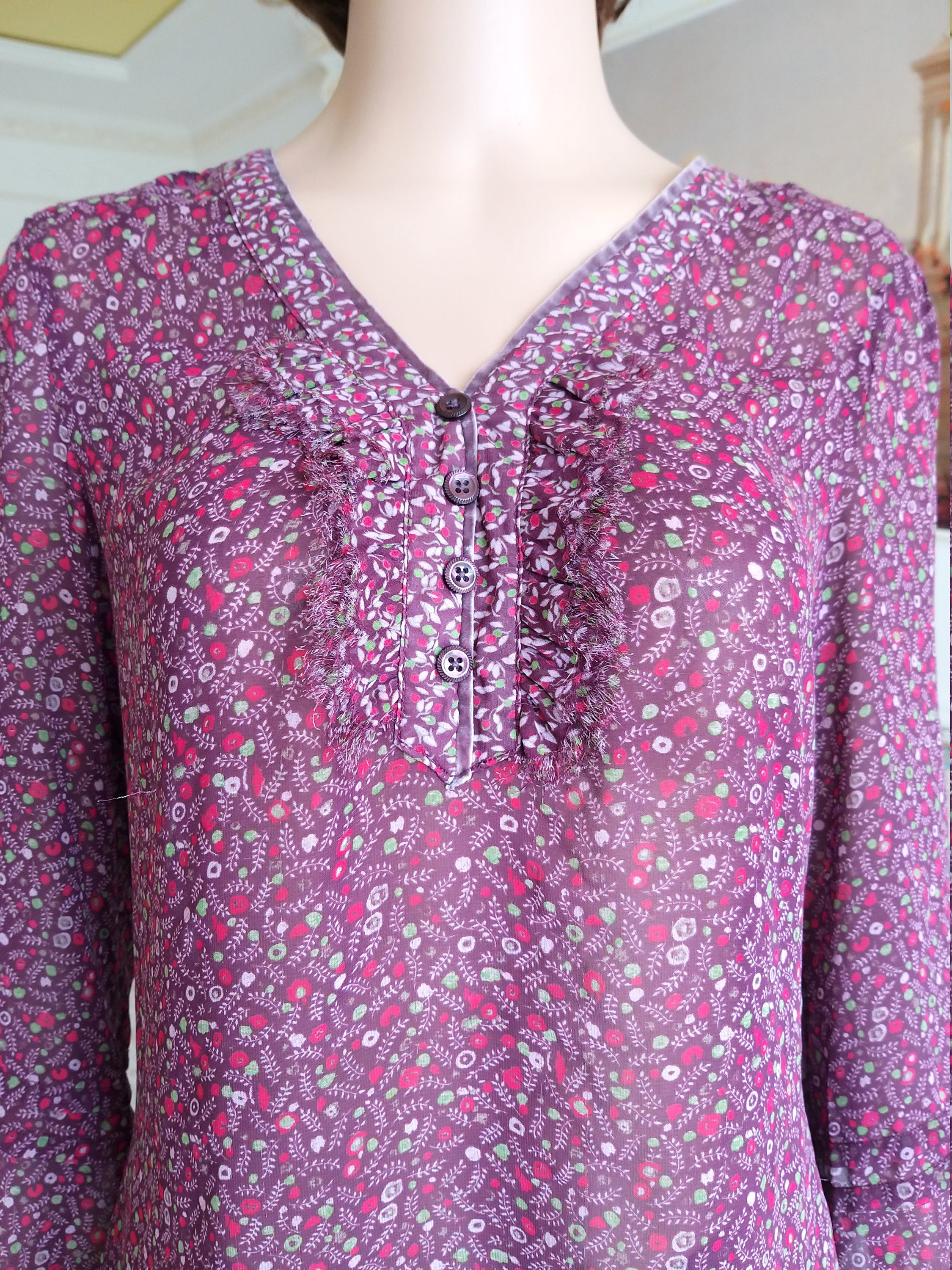 Womens blouse Flower blouse Flower shirt floral Clothing Etsy