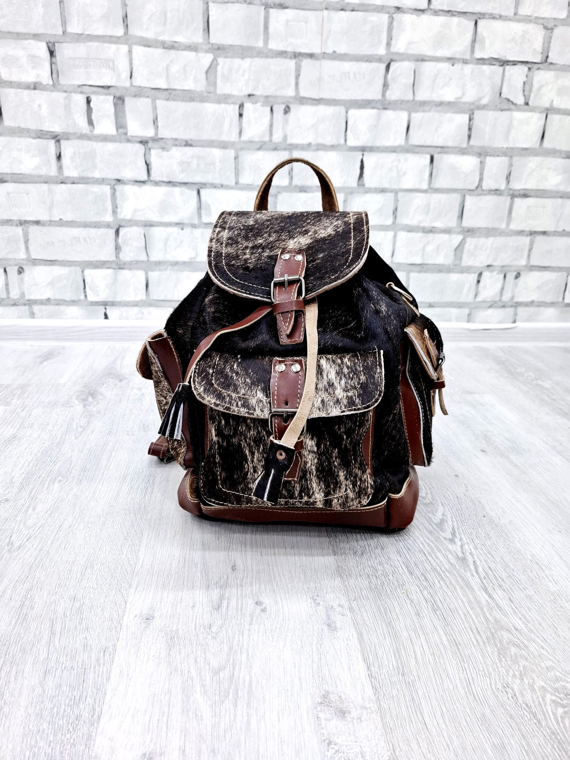 Vintage Leather Backpack Shoulder Bag Rucksack Convertible Western Cowboy Rustic Vintage Rucksack – StockyardX, The Leather Store main image 4