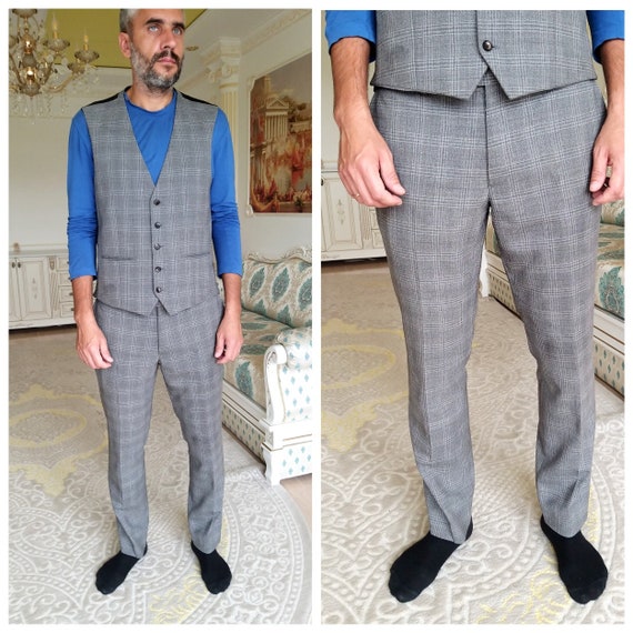 Mens suit wedding suit retro suit two piece Suit b