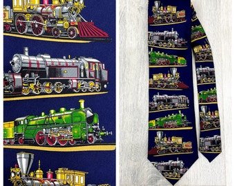 Cravate homme train train cravate cravate bleu marine cadeau fête des pères cravate à collectionner cravate fantaisie vacances Cravate illimitée