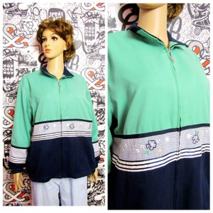 spring jacket Windbreaker athletic Clothing 80s mint green Windbreaker Jacket Sport Coat Sports Jacket Windbreaker athletic jackets Size L