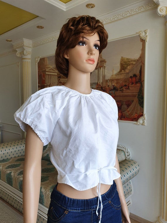 20s womens WHITE Blouse womens blouse Victorian C… - image 3