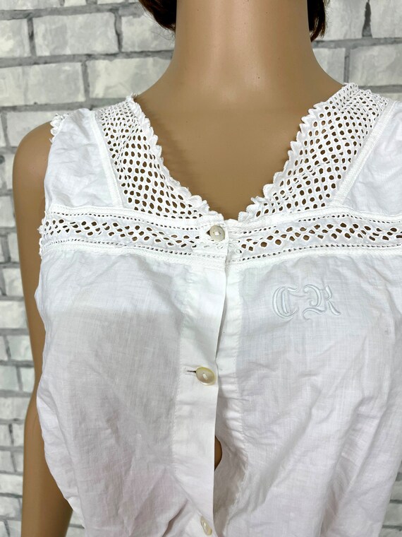 white Camisole Top XS Clothing Edwardian Clothing… - image 3