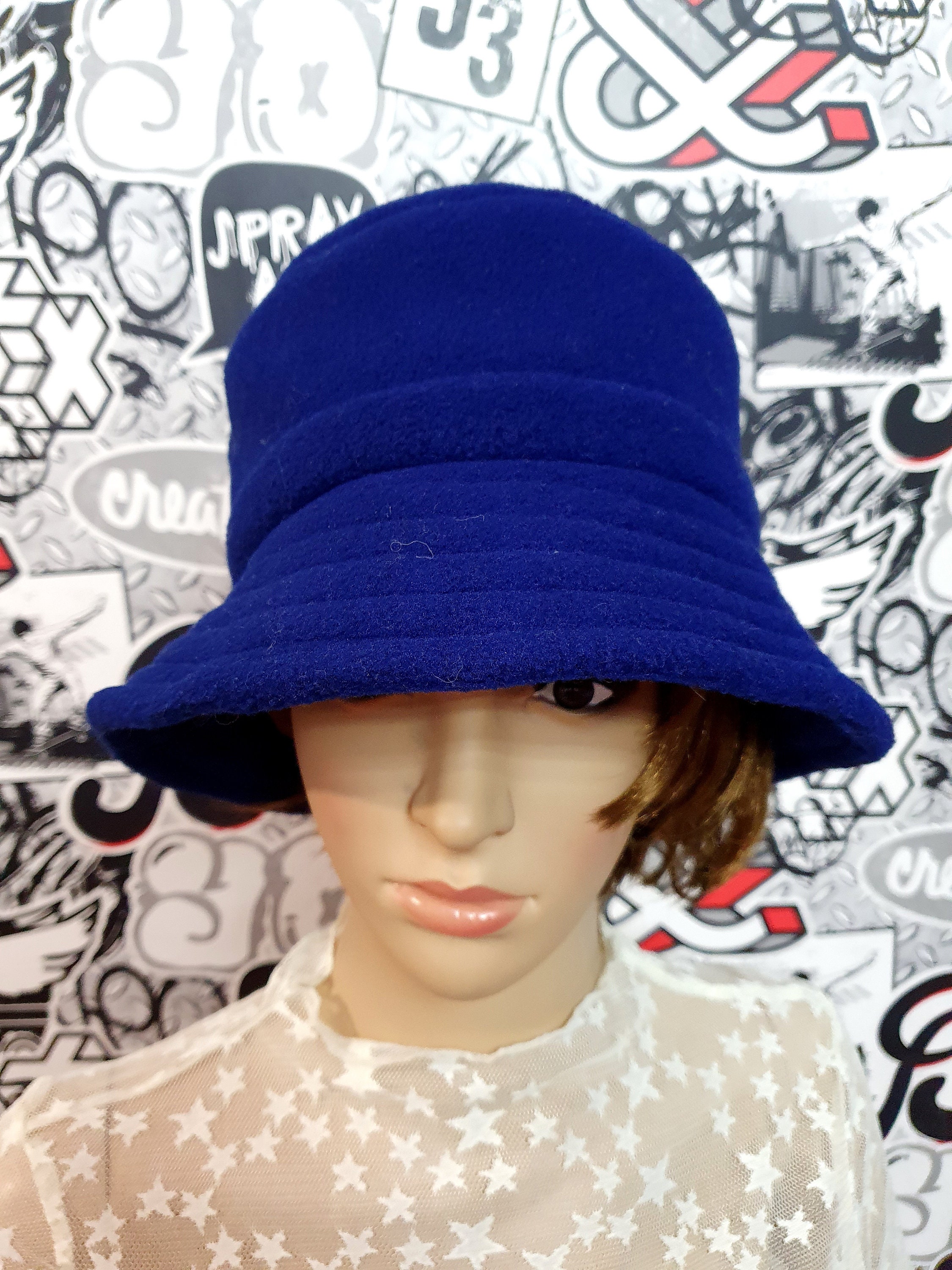 Womens Winter Hat Blue Bucket Hat Women Accessories Cloche Hat Etsy