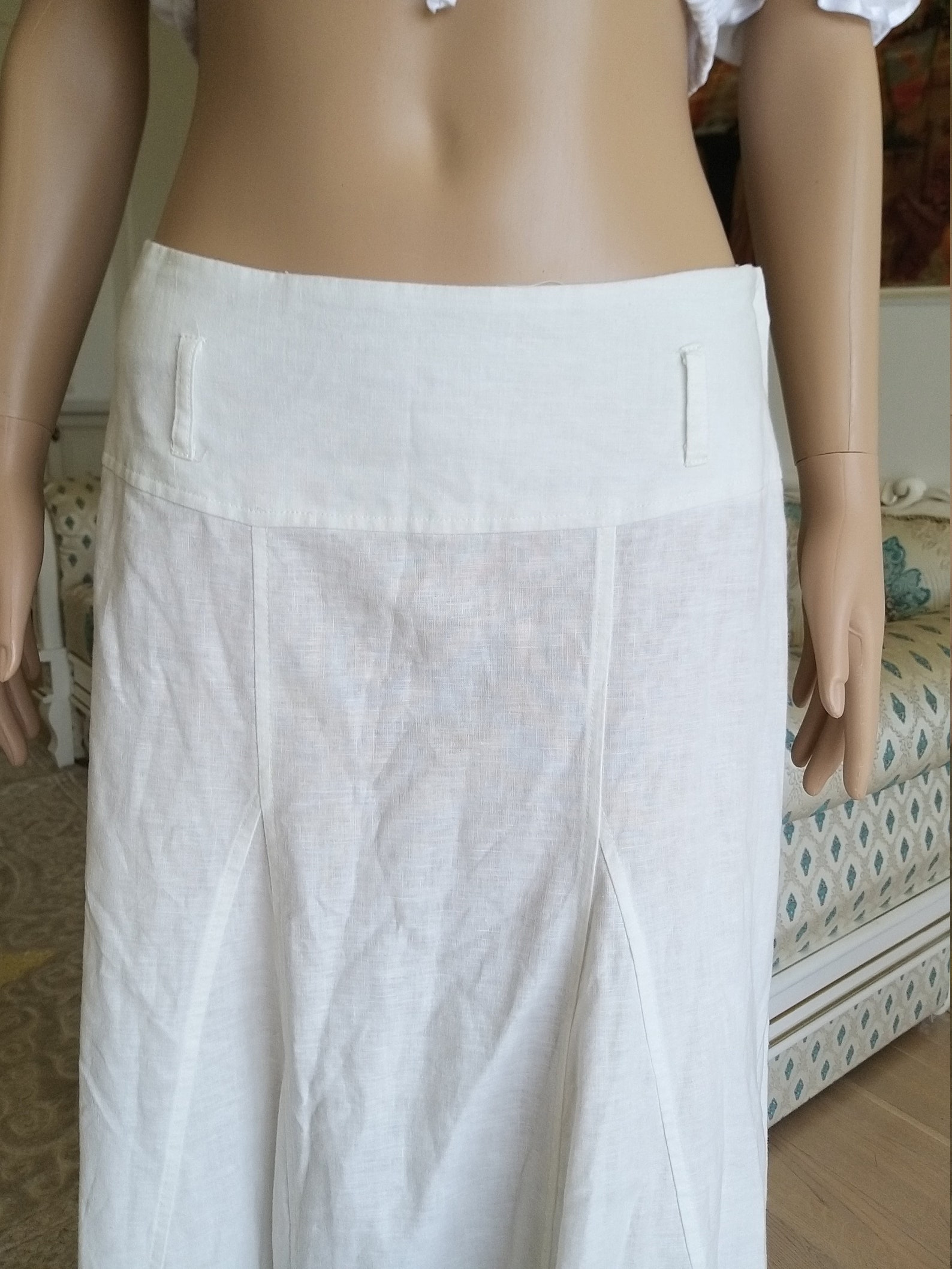 White Linen skirt womens white long skirt white skirt long | Etsy