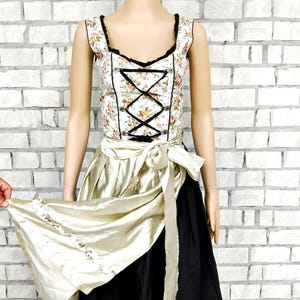 Beige black floral Dirndl Dress XS Oktoberfest Clothing bavarian dress German Dress Festival Dress Folk Dress oktoberfest dress