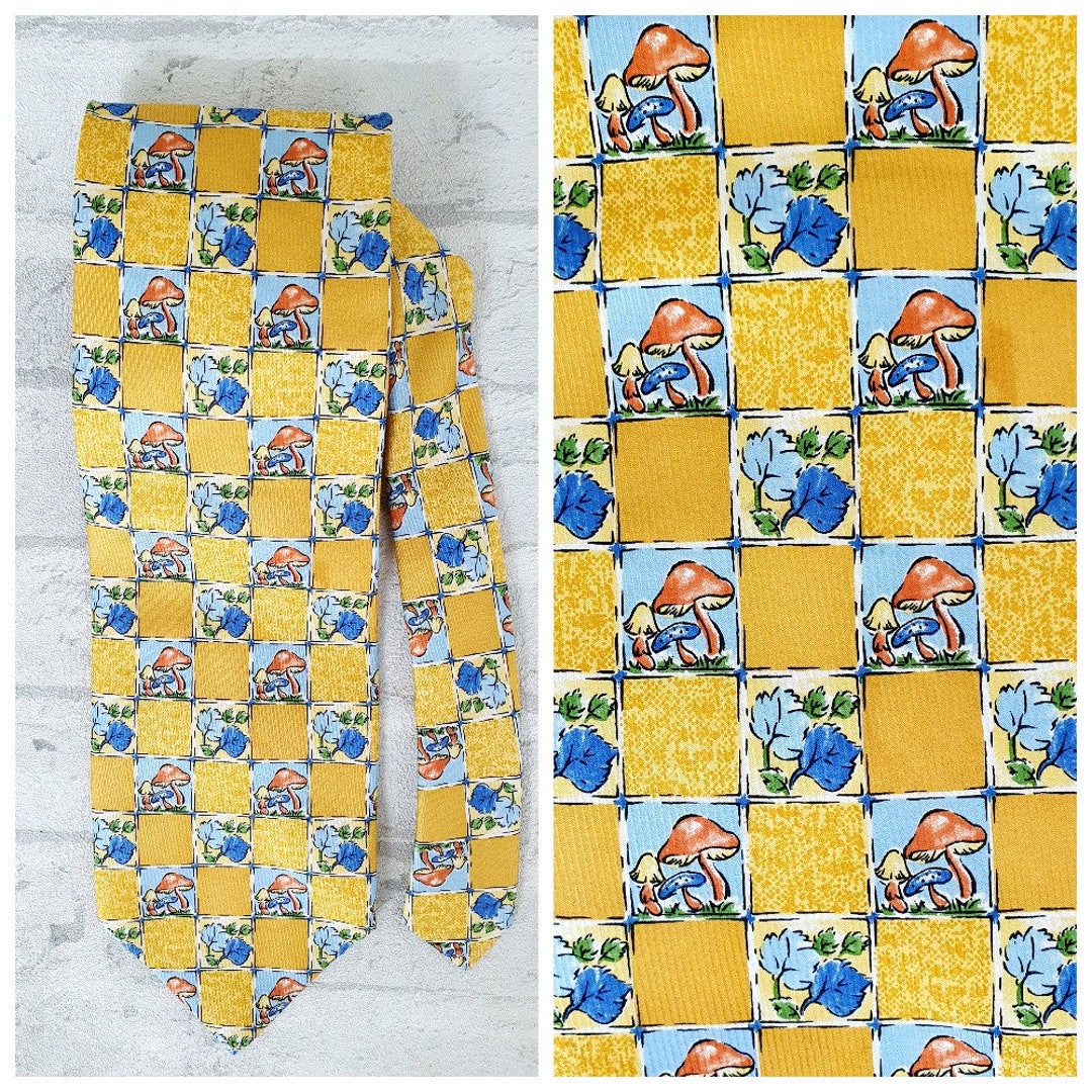 Mushroom Print Tie Teacher Gift Teacher Tie Silk Collectible Etsy UK
